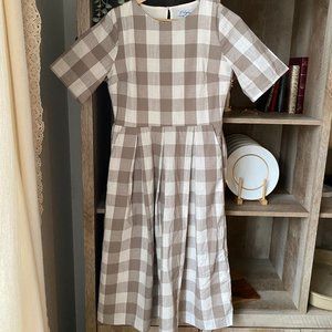 Taupe Gingham Dress
